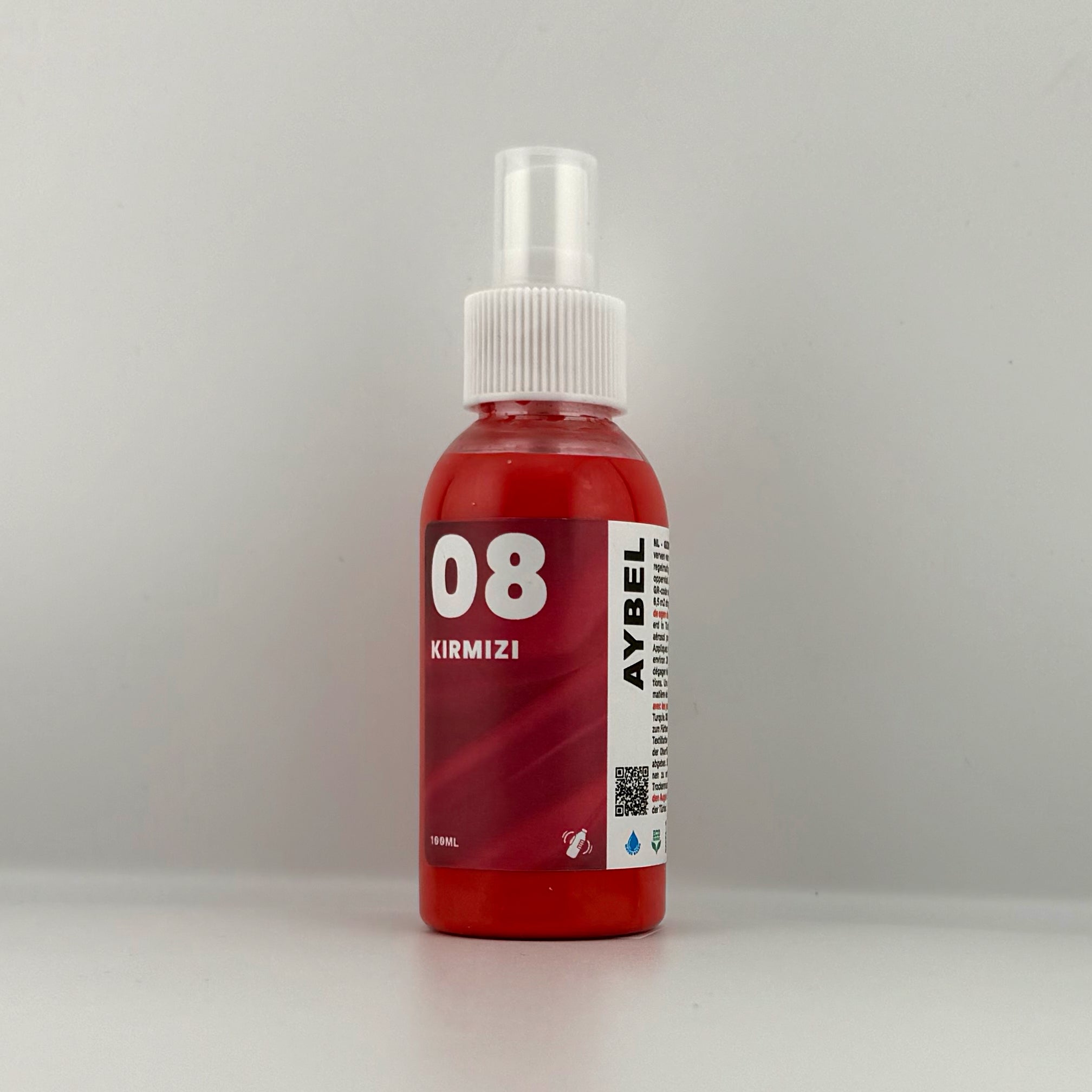 Robijnrode textielverfspray