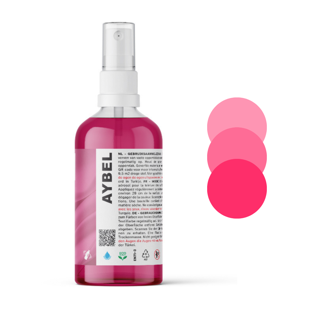Rosa textilfärgspray