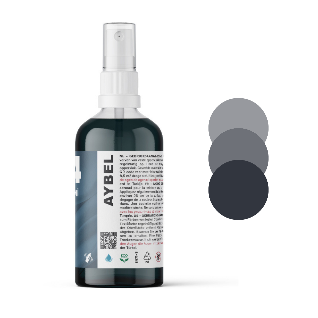 Antracitfärgspray för tyg