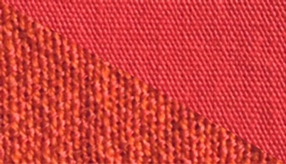 Fabric swatch dyed in coral red, demonstrating the vibrant color achieved with our dye on different fabrics